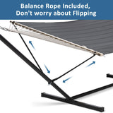 SUNCREAT 2 Person Hammock with Stand, Heavy Duty Portable Hammocks, 475 lbs Capacity, Dark Grey SUNCREAT