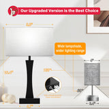 Bedside Lamps for Night Stands - 3 Way Dimmable Table Lamp for Bedroom with USB C+A Ports,Modern Bedside Lamps Set of 2, Touch Lamps for Nightstand Living Room Side Table End Tables(Bulbs Included) Seealle