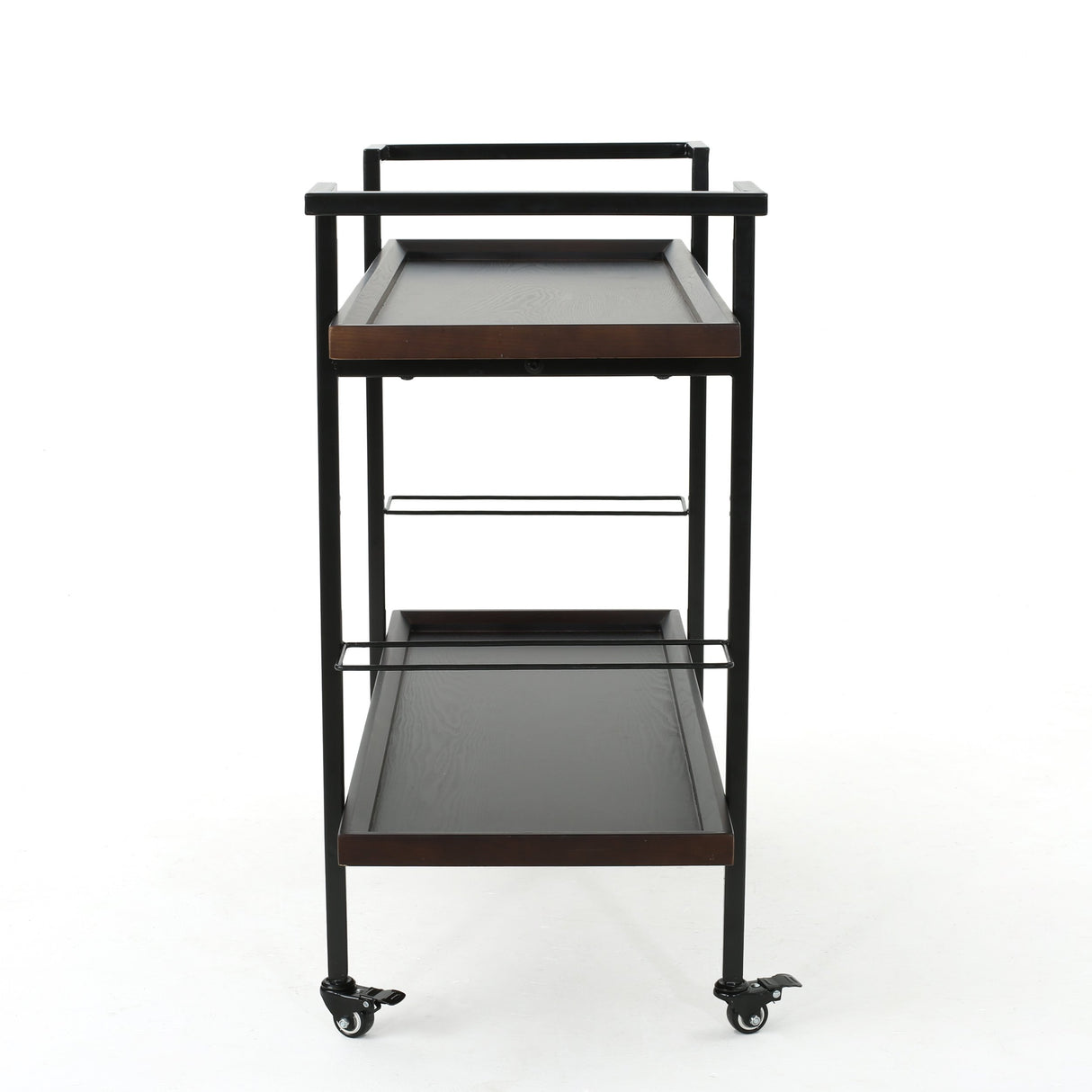 Christopher Knight Home Gerard Industrial Wooden Bar Cart, Dark Walnut Finish / Black Christopher Knight Home