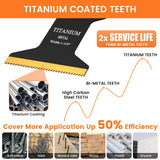 JTWEB Titanium Oscillating Tool Blade, 10PCS Oscillating Saw Blades Metal Cutting Multi Tool Blades Kits Wood and Metal Nails Plastic, Multitool Blades for Dewalt Milwaukee Bosch Dremel Rockwell JTWEB