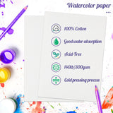 300 Sheets Watercolor Paper, 140 lb/300 GSM Cold Press Watercolor Paper Bulk White Water Color Paper Cotton Paper for Kids Child Students Adults Artists Beginners Drawing Gift Cards(5 x 7 Inch) Prudiut