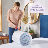 Sleep Innovations Cooling Comfort Gel Memory Foam Dual Layer Mattress Topper, 4 Inch, King Size, Pillow Top Cover Sleep Innovations