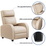 JUMMICO Recliner Chair Adjustable Home Theater Single Recliner Sofa Furniture with Thick Seat Cushion and Backrest Modern Living Room Recliners (Leather, Beige) JUMMICO