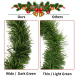 50 Feet Green Tinsel Garland Artificial Christmas Pine Decorative Garland Greenery Tinsel Stems Non-Lit Soft Twist Garland 12 Inch x 2Inch for Holiday Season Outdoor Indoor Party Decorations CCINEE