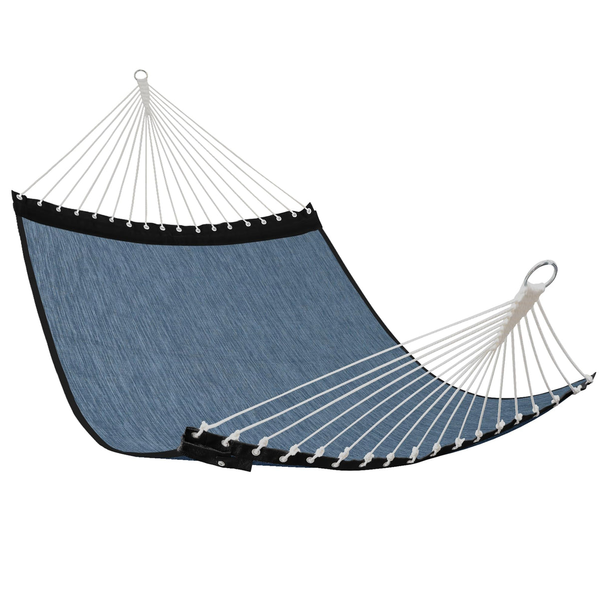 Patio Watcher 13 FT Quick Dry Olefin Hammock - Outdoor Double Hammock with Metal Curved Spreader Bars - 450 lbs Capacity - Dark Blue Patio Watcher
