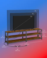 VASAGLE TV Stand with Power Outlets and LED Lights, for TVs up to 75 Inches, Entertainment Center with Open Storage Shelves, TV Console Table for Living Room, Rustic Brown and Ink Black ULTV119K01 VASAGLE