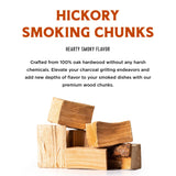 Fire & Flavor Hickory Wood Chunks for Smoking and Grilling - All-Natural, Long-Lasting with a Mildly Sweet Flavor - Large Chunk Wood Chips for Smokers,Red Fire & Flavor