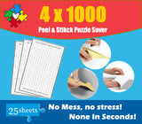 25 Puzzle Saver Sheets - 4 1000 Piece Jigsaw Puzzles, Peel & Stick Frame, Glue & Sticker Sheets dgudgu