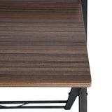 FurnitureR 31.9'' Folding Desk 2 Tier Foldable Writing Table Assembly Saves Space for Home Office Study, Metal Frames/Wood Top Laptop Table Computer Desk, Industrial Brown FurnitureR
