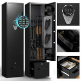 Marcree 3-5 Gun Safe, Digital Rifle Gun Safe with Drawer, Quick Access Gun Safe for Rifles and Pistols with Dual Alarm System, Shotgun Safe with Silent System, Electronic Lock Marcree