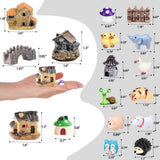 Homlone 105 Miniature Fairy Garden Accessories, Fairy Garden Kit, Fairy Garden Animals, Miniature Figurines, Micro Landscape Ornaments Kit, Garden DIY Kit for Dollhouse Decoration Plant House Decor Homlone