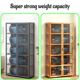 NENAGGE Display Cabinet for Collectibles with Acrylic Doors Curio Cabinet 4 Tier 3 Tier Small Display Case Figures Display Shelves for Toys Storage Cabinet for Bedroom Kitchen,4 Tier_Double Door NENAGGE