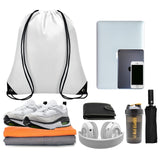 Grneric 10Pcs Drawstring Backpack Bulk Cinch Bag, Drawstring Bags Polyester for Gym Sports Beach Party Trip (White) Grneric