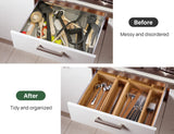 Kootek 8 Pcs Bamboo Drawer Organizer Utensil Tray Kitchen Storage Box 4-Size Versatile Dividers Cutlery Holders Bins Containers for Flatware Kitchen Utensils Kootek