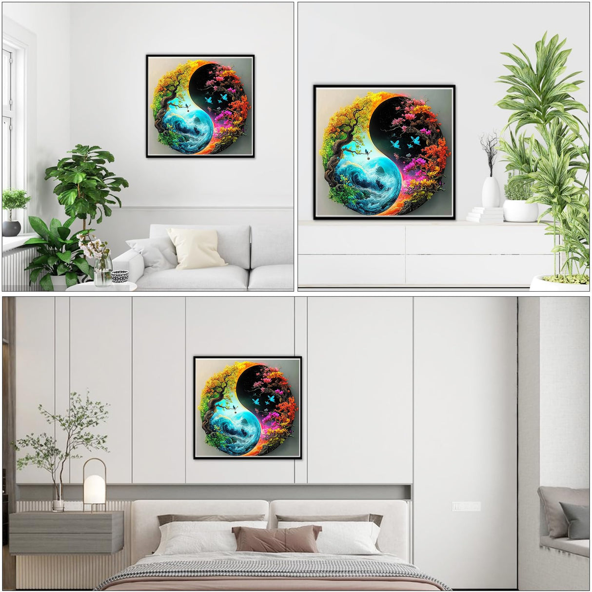 NEWENMO Tree Paint by Numbers Kit for Adults,Flowers Paint by Numbers on Canvas Unframed,DIY Oil Painting Perfect for Beginner, Craft, Hobbies and Home Wall Decor 16x16 in NEWENMO