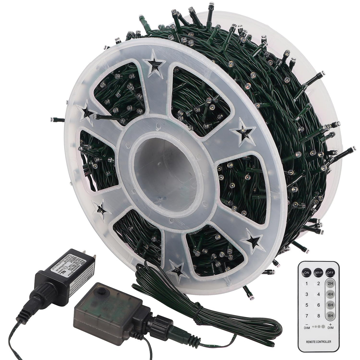 WATERGLIDE 1000 LED Christmas String Lights, 328 FT Green Wire LED Decorative Fairy Lights with Remote & 8 Modes, Waterproof for Outdoor Xmas Holiday Party Garden Wedding Home Decor, Warm White WATERGLIDE