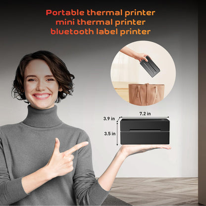 Thermal Label Printer for Small Business, 4x6 Shipping Label Printer for Shipping Packages,Bluetooth thermal printer Support Windows Mac Android iPhone Used for Amazon Ebay Shopify Temu TK USPS