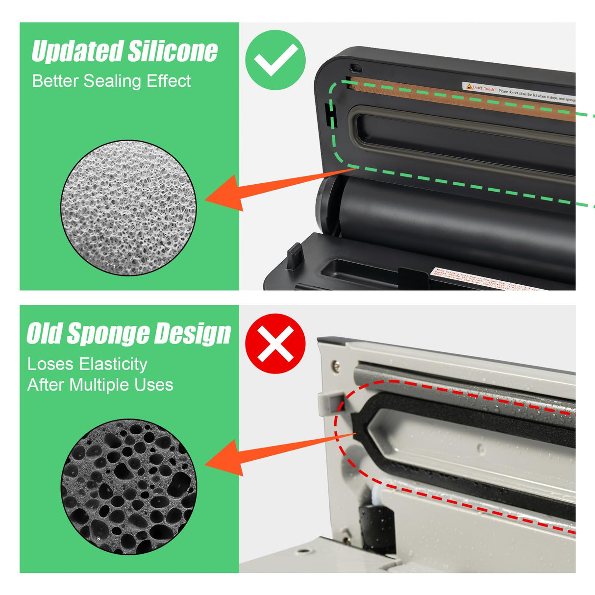 Etunsia Cordless Vacuum Sealer, Rechargeable Vacuum Sealer Machine, Build in Cutter and Bag Storage, With External Air Hose for Mason Jars/Canisters (Black and Gray) Etunsia