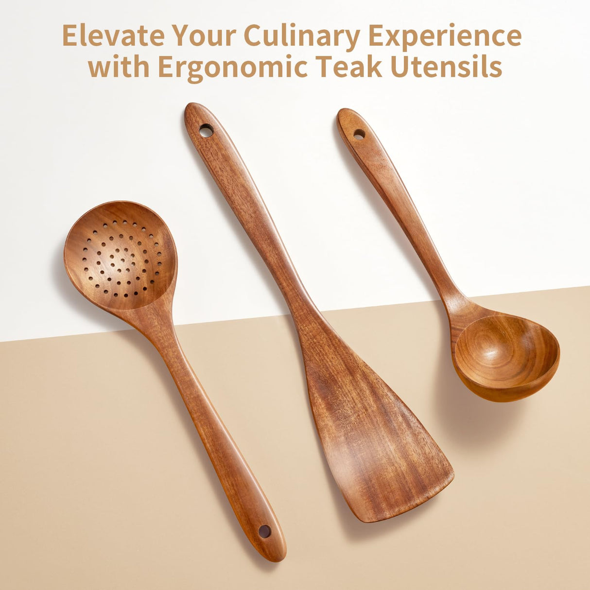 Wooden Spoons for Cooking,Teak Wood Kitchen Utensils Set – 3 Pcs Wooden Cooking Utensils for Nonstick Pans & Cookware – Sturdy, Lightweight & Heat Resistant Airesly