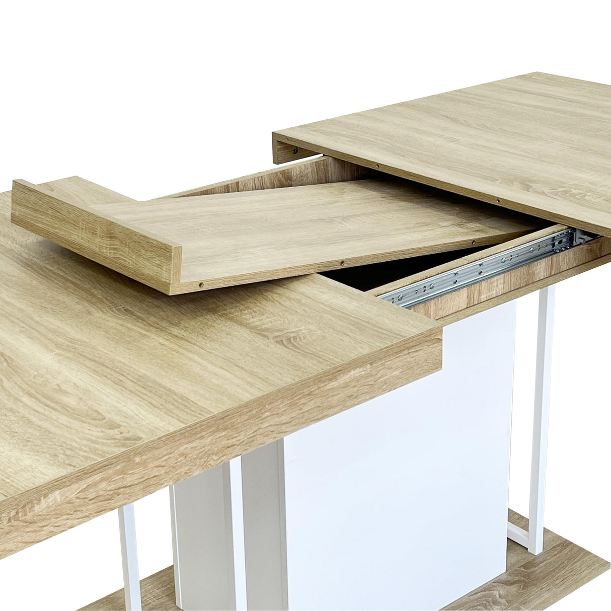 KEIKI Extendable Dining Table for 6-10 People, Dining Room Table for Gatherings, Living Meeting Room KEIKI