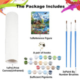 NEWENMO Mountain Paint by Numbers Kit for Adults, Landscape Paint by Numbers on Canvas Unframed,DIY Oil Painting Perfect for Beginner, Craft, Hobbies and Home Wall Decor 16x20 in NEWENMO