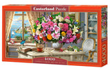 Castorland C-400263-2, Puzzle4000 Hobby Panoramic Summer Flowers and Cup of Tea Jigsaw Puzzle, 4000 Pieces Set, Multicolour Castorland