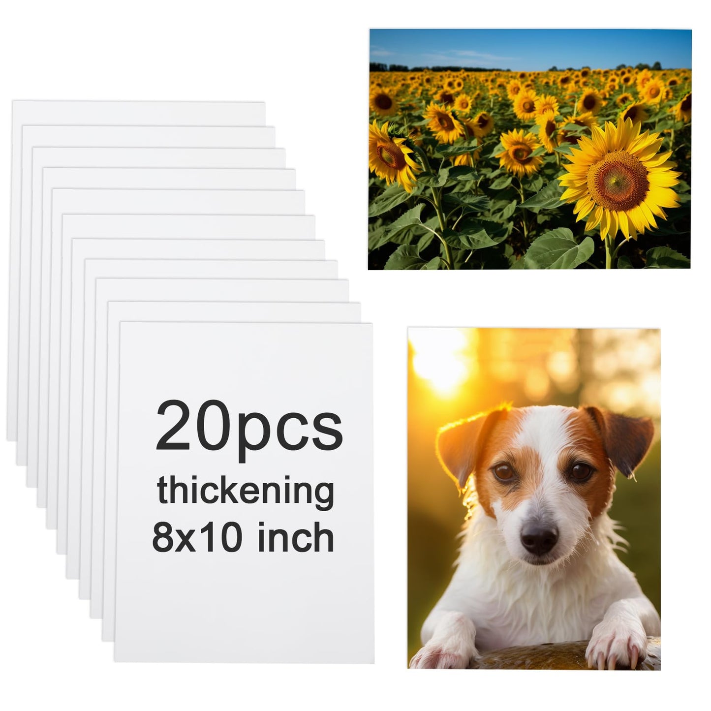 20 Pcs Sublimation Metal Photo Blanks 8"X10" X0.45mm Aluminum Photo Sign Blank Photo Metal Wall Sublimation Poster Frame Blanks