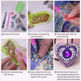 HXYQMMY 5PCS Diamond Painting Keychain -Diamond Art Kits for Adult Paint with Diamonds by Numbers Love Heart Pendant Diamond Art Keychains Crat HXYQMMY