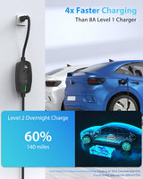 EVDANCE EV Charger Level 1/2 6-16A Adjustable, EV Chargers for Home with 25 FT J1772 EV Charging Cable, Electric Vehicle Charging Stations with NEMA 6-20 & 5-15 Plug, 110V-240V IP66 Waterproof EVDANCE