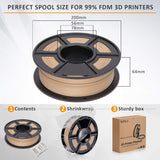 SUNLU Real Wood Fiber Wood PLA Filament, Neatly Wound PLA 3D Printer Filament 1.75mm Dimensional Accuracy +/- 0.03mm, Fit Most FDM 3D Printers, 1kg Spool (2.2lbs), Woody Scent Real Wood Fiber PLA 1.75 SUNLU