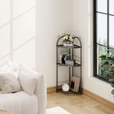 Corner Bathroom Shelf Metal Short Corner Stand Shelf Black Small Bathroom Storage Corner Shelf Unit for Toilet Shower Room 3 Tier CICUFY