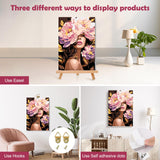 MOGTAA Flowers Girls Paint by Numbers Kit for Adults Beginners with Frame, Adult Paint by Number Kits on Canvas with Easel, Easy DIY Oil Painting Kits for Home Decor, 8x12in MOGTAA