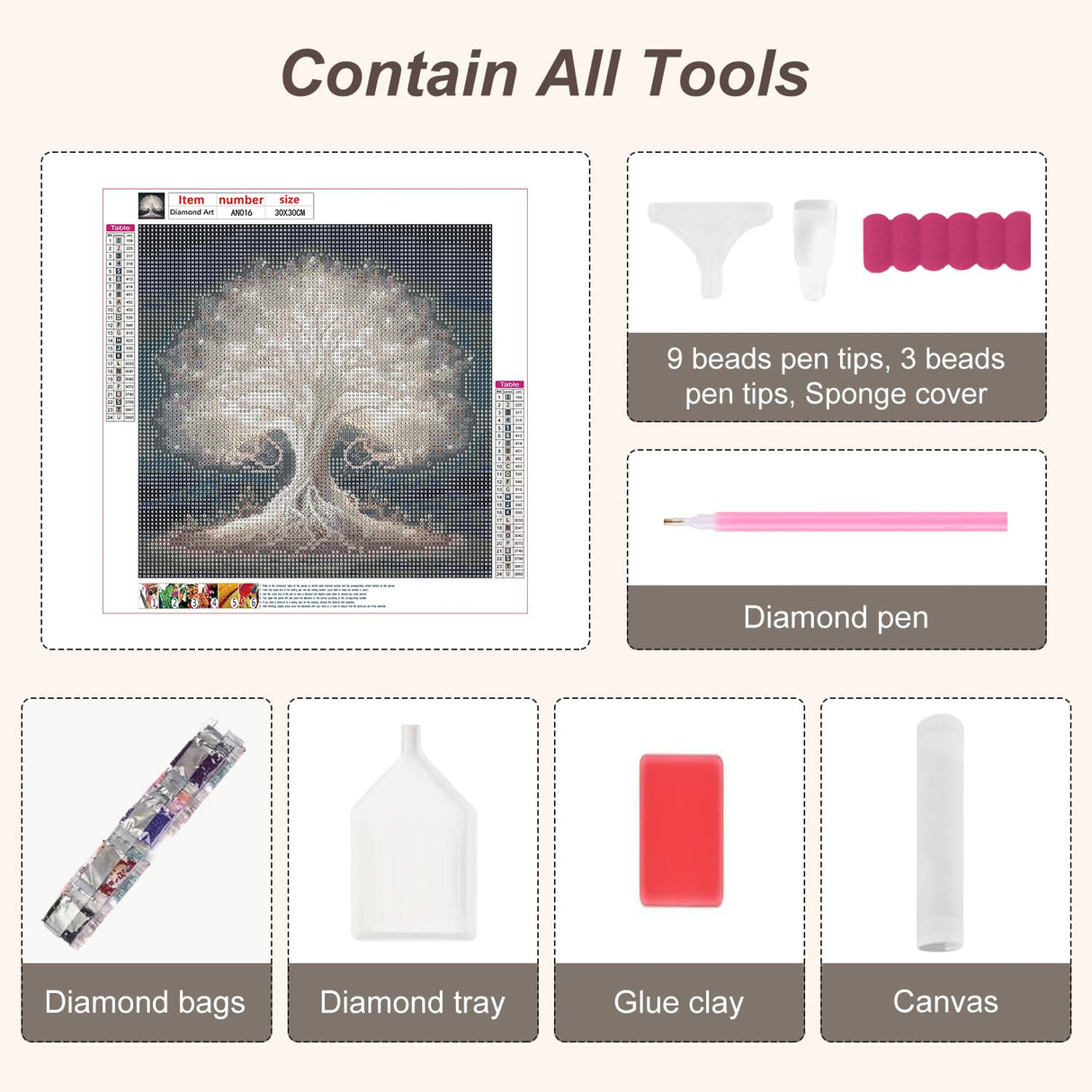 Anuver Tree of Life Diamond Painting Kits for Adults, 5D DIY Diamond Art Kits for Beginners, Full Drill Diamond Painting Kits for Home Wall Decor, Landscape, 12x12 Inch Anuver