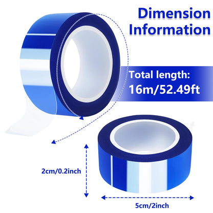 UTNVBTR 6 Rolls 20mm x16m(52ft) Blue Heat Resistant Tape，Heat Transfer Tape for Heat Sublimation Press Vinyl，and Fixing of Electronic Parts During Processing，No Residue