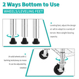 YRLLENSDAN Storage Shelves with Wheels, Heavy Duty 4 Tier Garage Storage Rack, Adjustable Wire Shelving Unit, Metal Shelf Organizer for Pantry, Kitchen, Basement, 36" W x 14" D x 62" H, Chrome YRLLENSDAN
