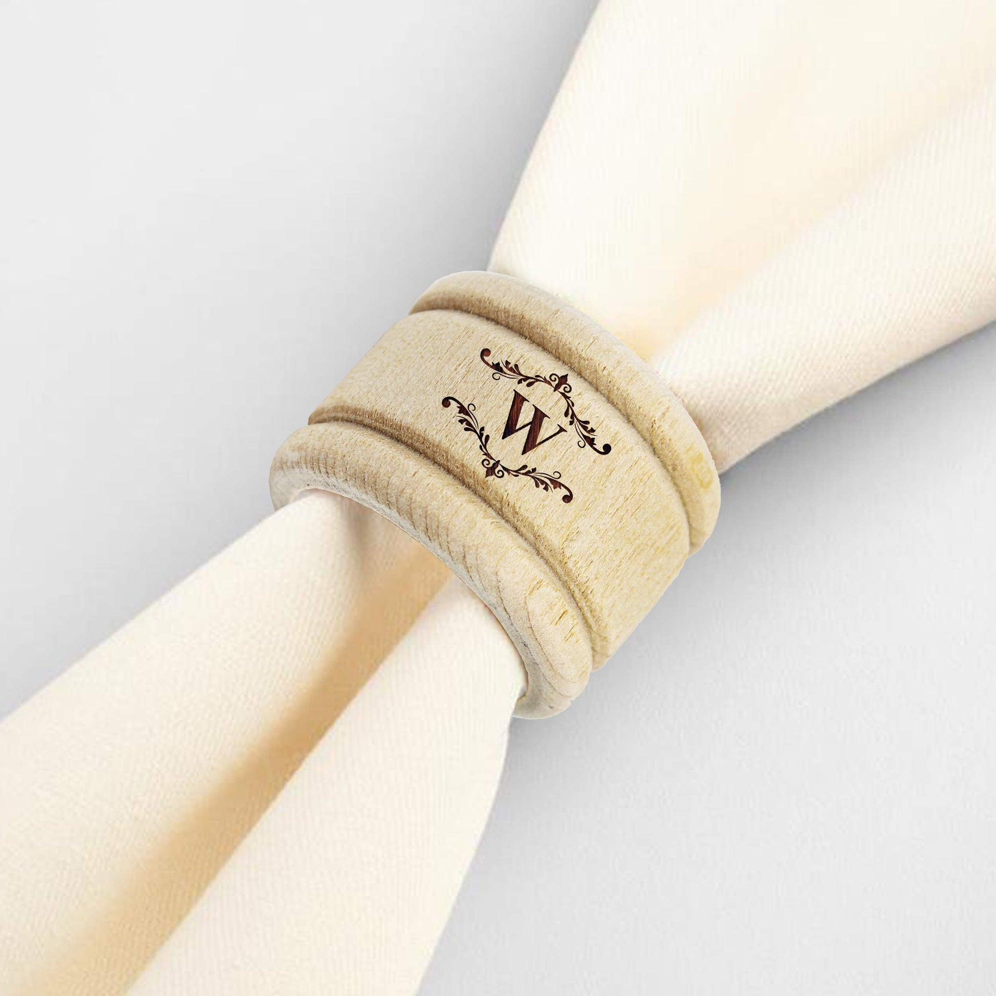 Custom Personalized Wooden Napkin Ring Holders for Home, Holidays, Party, Dinner (6) - WoodArtSupply