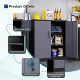 MIIIKO Metal Storage Cabinet, Base Cabinets 2 Door, Steel Storage Cabinets with Locking Doors and Shelves for Garage, Kithen, Home Office and Classroom MIIIKO