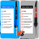 PNECK Soldering Iron Kit, 80W, LCD Display, Adjustable Temperature 356°F -932°F，Blue PNECK