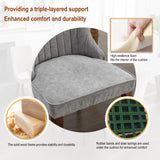 BEIDOR Velvet Dining Chairs Set of 4,Comfy Fabric Upholstered Accent Chairs for Kitchen Living Room,Channel Tufted Dining Room Chairs with Curved Solid Wood Legs(Gray) BEIDOR