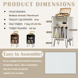 Leesingdo Record Player Stand with Vinyl Storage, Cabinet Holds Up to 150 Albums, End Table for Turntable, Living Room, White Leesingdo