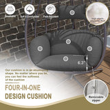 Kullavik Outdoor Hanging Egg Chair with Stand,Indoor Swinging Chair Patio Wicker Hammock Egg Chair with Thicken Padded Cushions,Indoor 350lbs Capacity forBalcony Living Room Bedroom(Grey) Kullavik