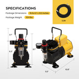 VIVOHOME Airbrush Kit with Dual Fan Air Compressor and 3 Dual Action Airbrush Gun, Gravity and Siphon Feed, Quiet Air Brush Set with 8 Primary Opaque Colors, Cleaning Brush, Yellow VIVOHOME