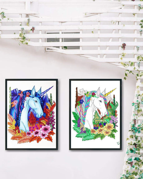 ColorIt Colorful Unicorns Adult Coloring Book - 50 Single-Sided Pages, Thick Smooth Paper, Lay Flat Hardback Covers, Spiral Bound, USA Printed, Hand Drawn Unicorn Coloring Pages ColorIt