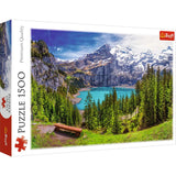 Trefl Lake Oeschinen, Alps, Switzerland 1500 Piece Jigsaw Puzzle Red 33"x23" Print, DIY Puzzle, Creative Fun, Classic Puzzle for Adults and Children from 12 Years Old Trefl