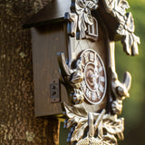 Ninefish Deep Chestnut 21x13 Dual Owl Roof Decorative Cuckoo Clock: Uniquely Beautiful, Illuminate Your Home! Night Mode, Quartz Movement, and Automatic Light Sensor Perfectly Integrated! Ninefish