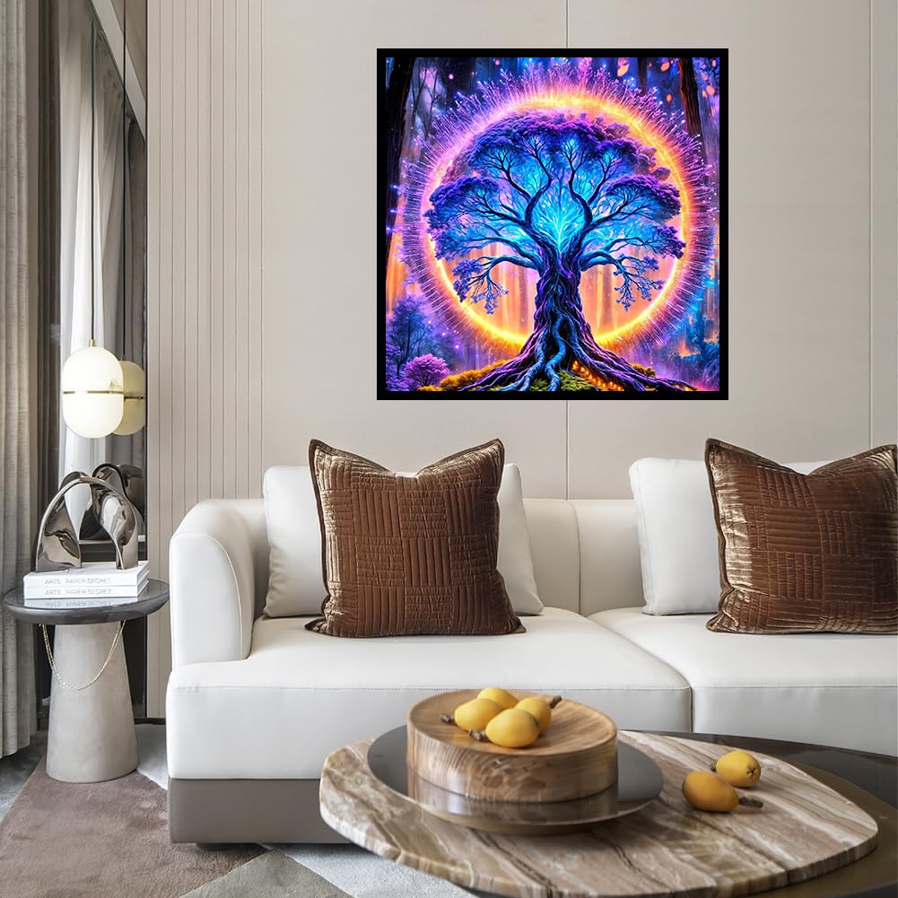 Ekuxom Tree of Life Diamond Art Kits for Adults, 5D Diamond Painting Kits for Adults Beginners, DIY Round Drill Diamonds Gem Art for Crafts Home Wall Decor 14x14inch Ekuxom