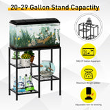 CADUKE Aquarium Stand 20 Gallon, Metal Fish Tank Stand, Aquarium Rack Stand for Fish Tank Accessories , 3 Tier Turtle Reptile Terrarium Stand for Living Room Office CADUKE