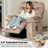 EONIX Large Lay Flat Power Lift Recliner Chair for Elderly with Heat and Massage, 400lbs Dual Motor Electirc Lift Chair with Extended Footrest, SLRY007062, Beige EONIX