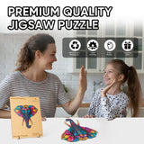 Ruikiyart Wooden Puzzles for Adults Mandala Elephant Jigsaw Puzzles 200Pcs Unique Shapes Colorful Animal Puzzles Fabulous Gift for Kids and Adults on Birthday,Thanksgiving,Christmas 11.8x12.8 Inches Ruikiyart