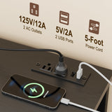 Lulive 10 Drawer Black Dresser for Bedroom, Dresser TV Stand with Power Outlet, Entertainment Center Chest of Drawers for 55'' Long TV, Wide Fabric Dresser for Storage and Organization (Black) Lulive